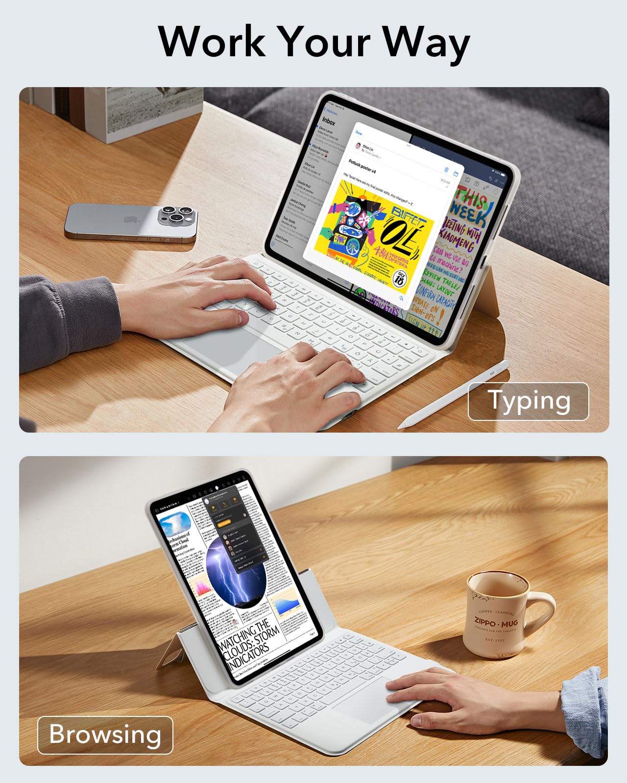 ESR For iPad Pro 11 Inch (M5/M4, 2025/2024), Keyboard Case with